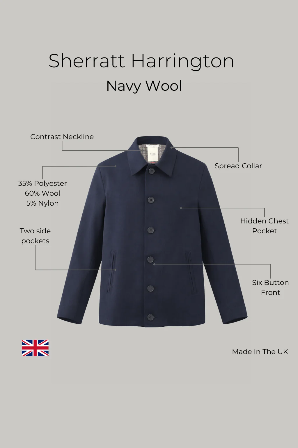 Sherratt Harrington - Navy Wool - Image 5