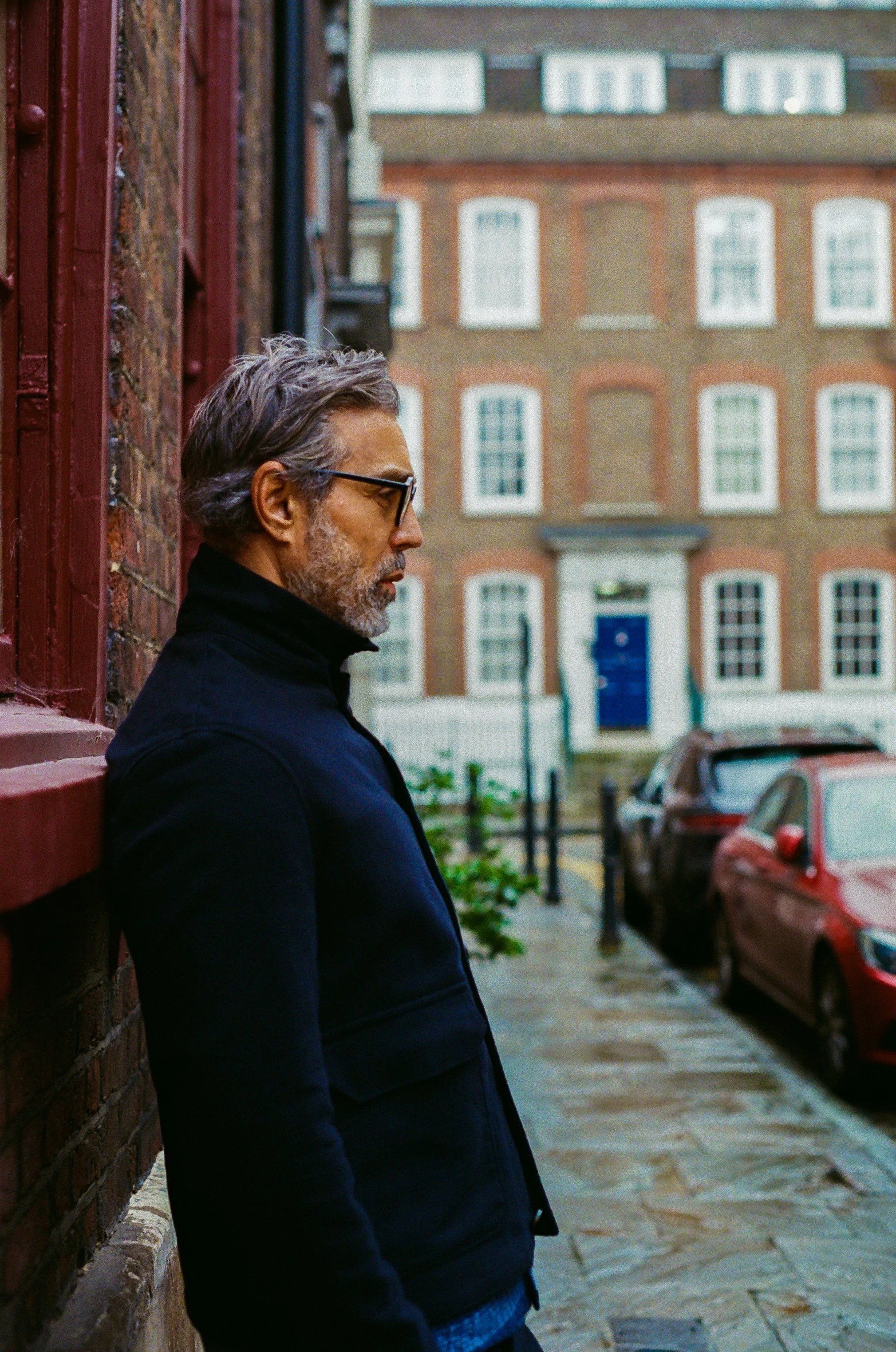 The Freddie Funnel Jacket - Navy Moleskin - Image 3