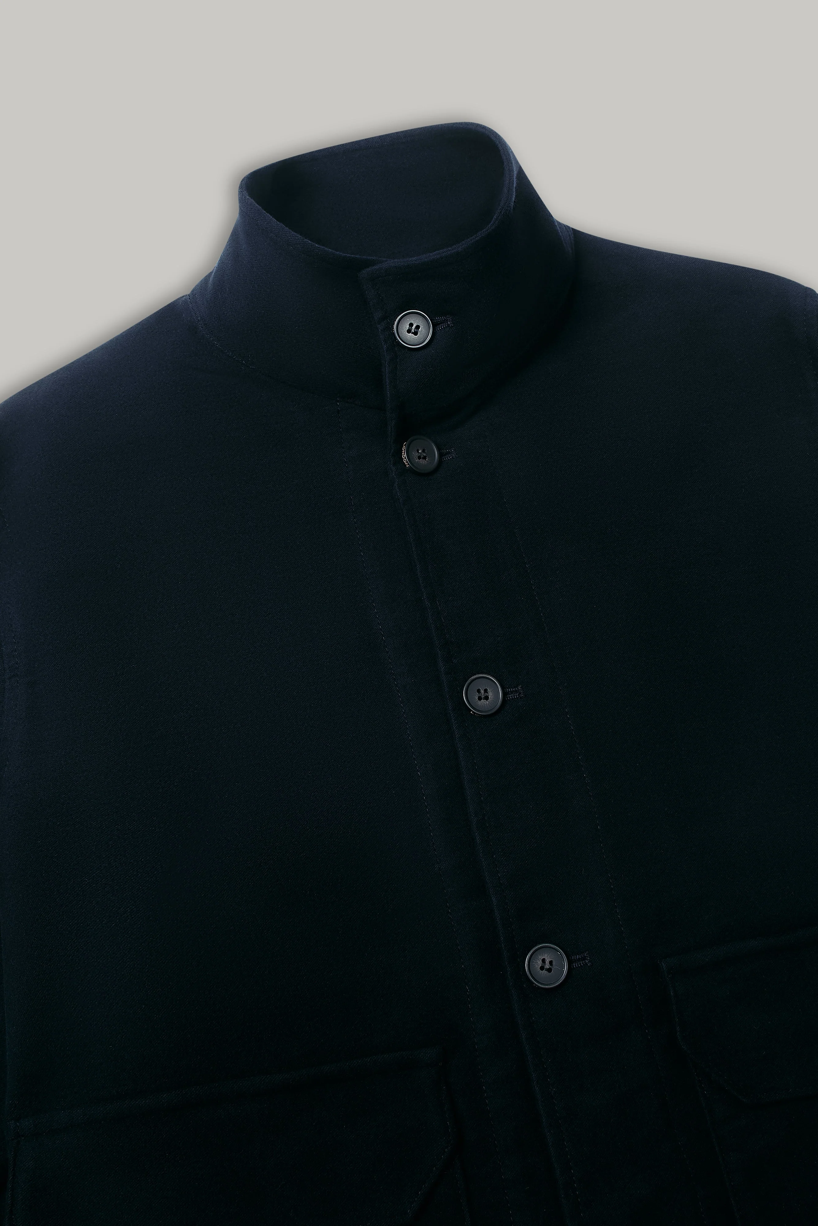 The Freddie Funnel Jacket - Navy Moleskin - Image 4