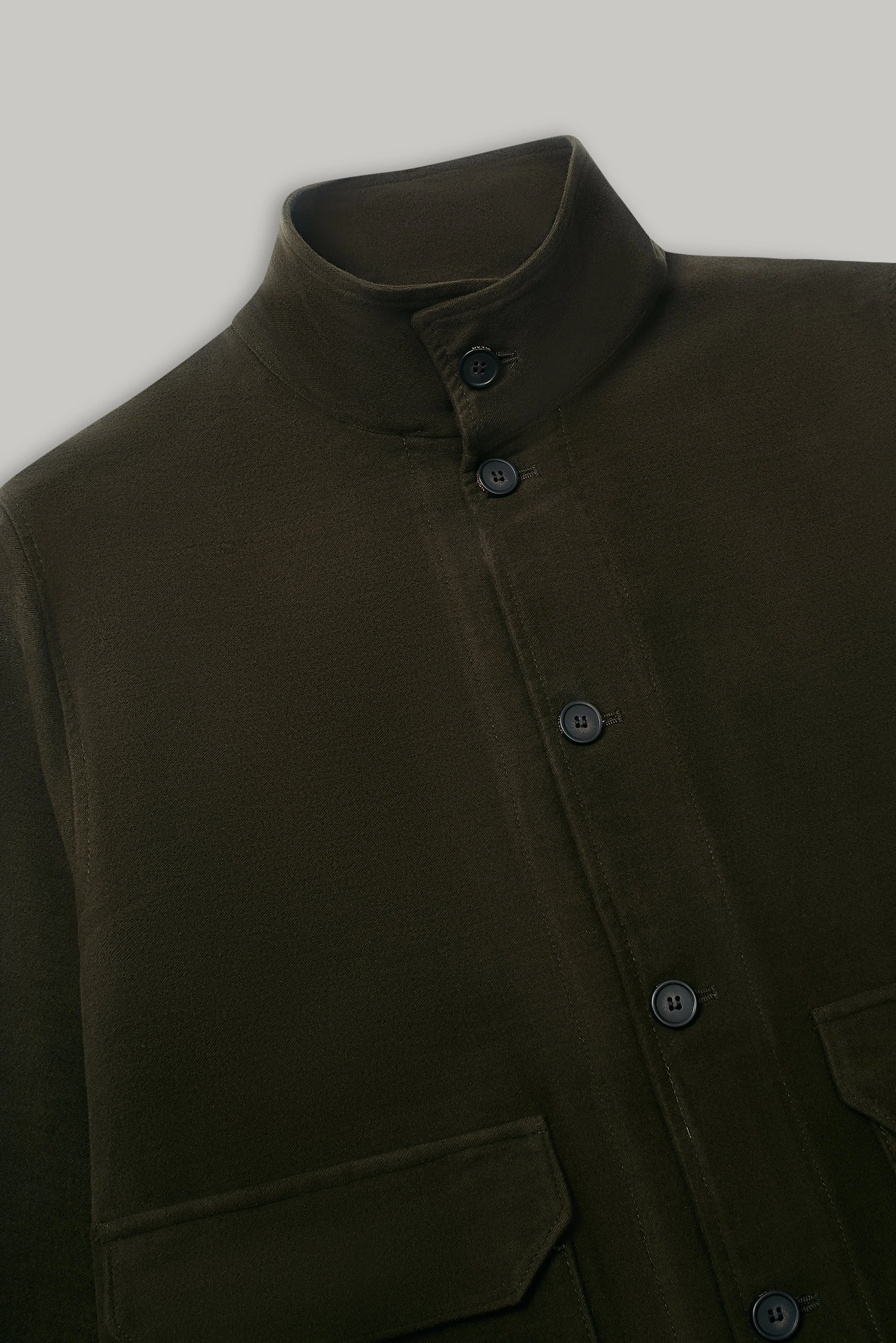 The Freddie Funnel Jacket - Olive Moleskin - Image 4