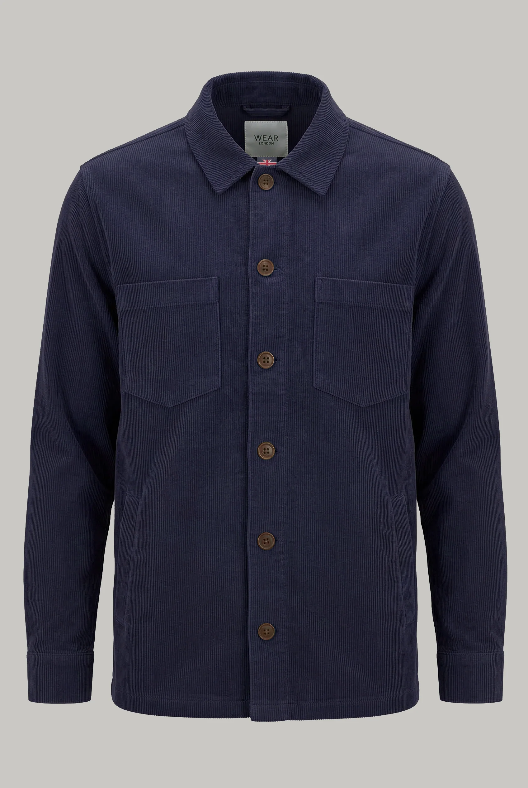 Theydon Overshirt - Fine Whale Cord Navy