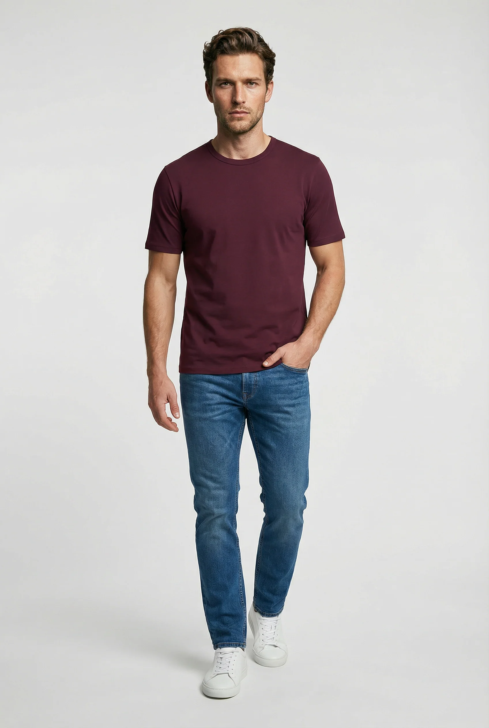 Trueman Regular Fit T-Shirt - Burgundy - Image 4