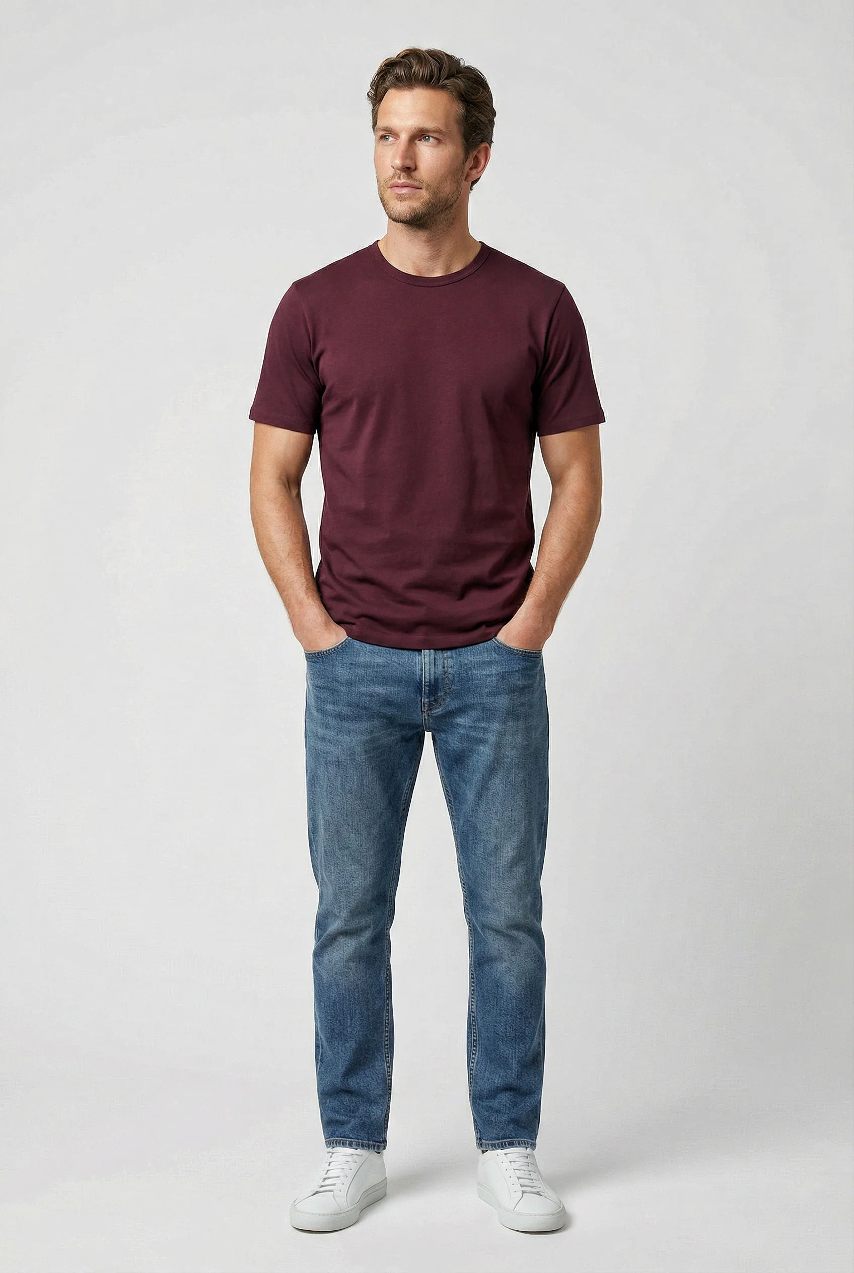 Trueman Regular Fit T-Shirt - Burgundy - Image 7