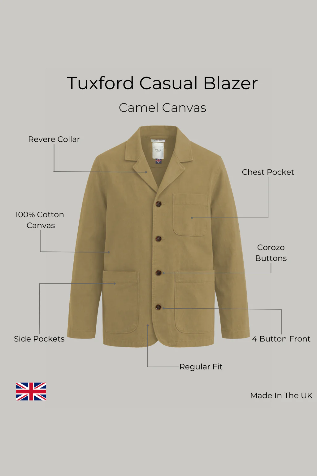 Tuxford Casual Blazer - Camel canvas - Image 9