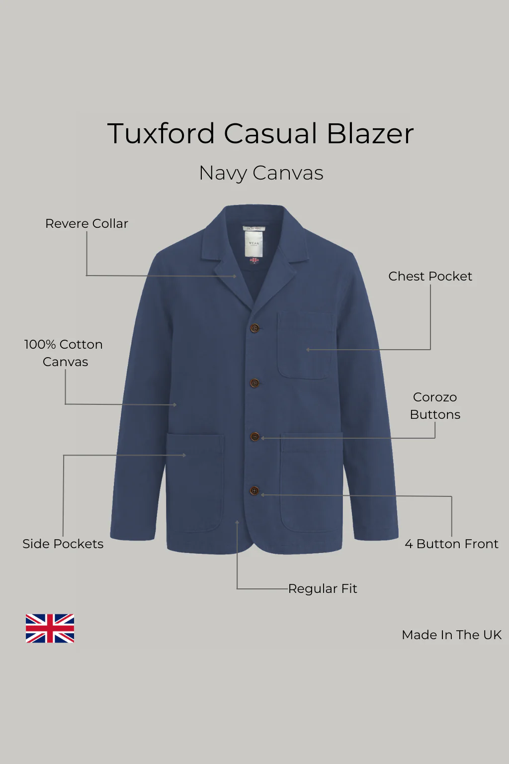 Tuxford Casual Blazer - Navy canvas - Image 10