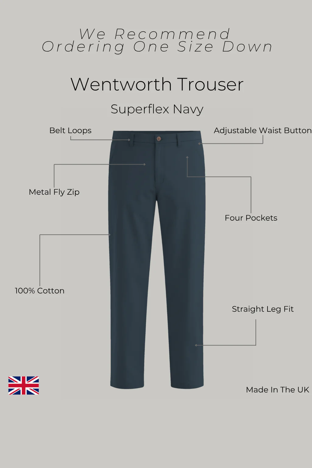 Wentworth Trouser - Navy Superflex - Image 3