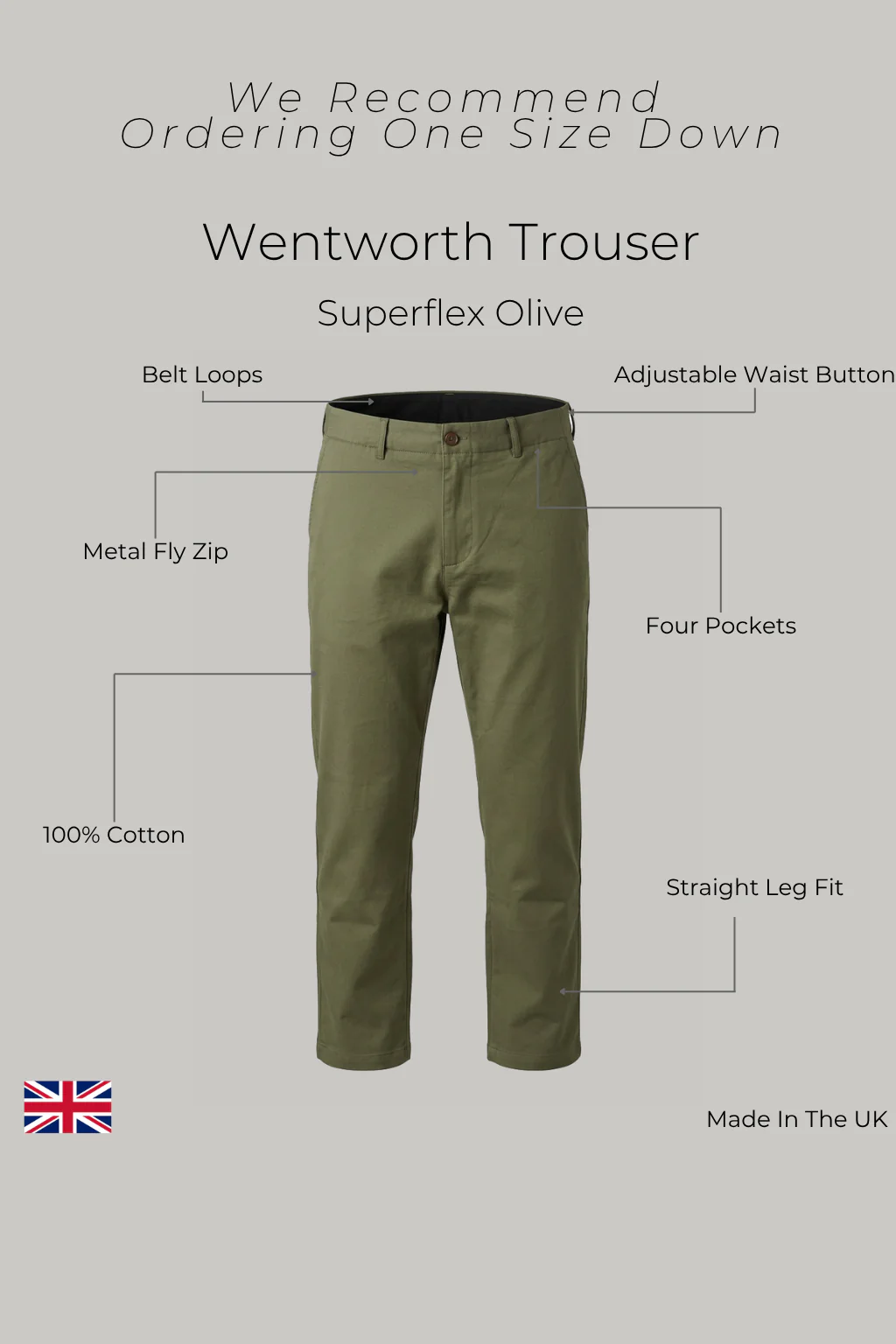Wentworth Trouser - Olive Superflex - Image 4