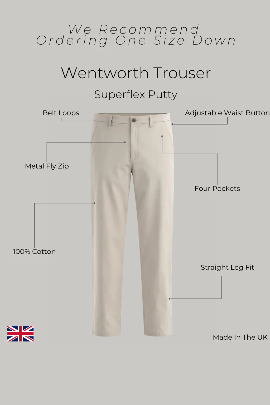 Wentworth Trouser - Putty Superflex - Image 4