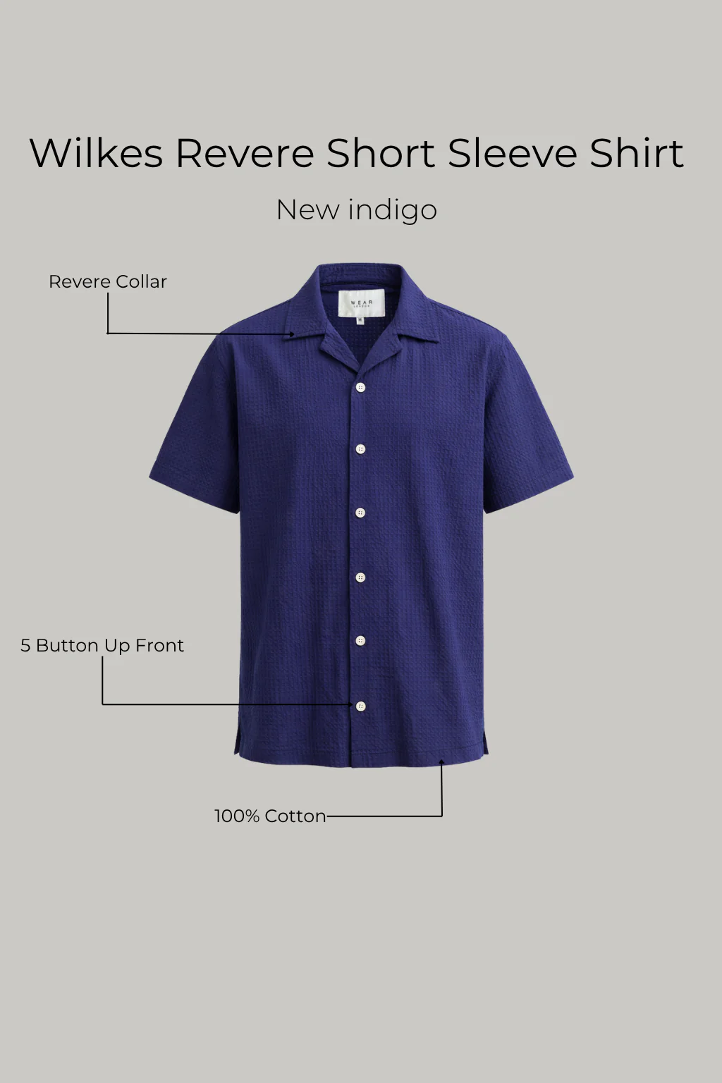 Wilkes Revere Short Sleeve Shirt - New indigo - Image 3